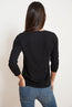 Velvet Originals Blaire V Neck Long Sleeve Tee Black