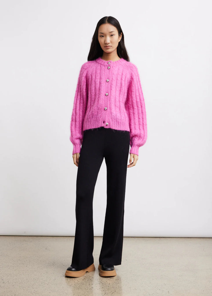 Cable Cardigan Phlox Pink
