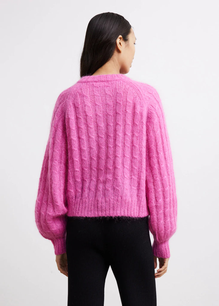 Cable Cardigan Phlox Pink